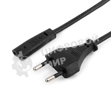 Кабель питания Cablexpert PC-184-VDE-3M, CEE 7/16-C7, 2х0.75мм2, 2.5A, VDE, 3м, черный, пакет