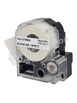 Картридж ленточный Cactus CS-LK7WBN черный шрифт, белый фон (36 мм, 9 м) для Epson LW1000P/Z700/Z900