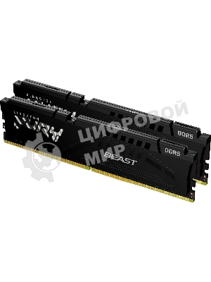 Оперативная память Kingston Fury Beast, DDR5, 16Gb (2x8Gb), 6000MHz, CL30, DIMM, с радиаторами, черный