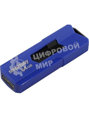 Флешка USB Smartbuy STREAM Blue (SB64GbST-B), 64Gb, USB 2.0, R/W 25/15, синий/черный