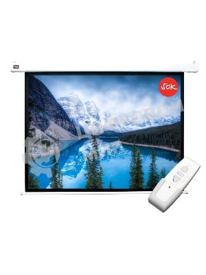 Экран Cinema S'OK SCPSM-200x150-ED60 4:3 настенно-потолочный, моторизованный, 200x150см, белый корпус, экстрадроп 60см