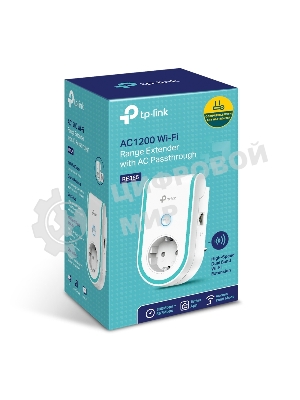 Повторитель беспроводного сигнала TP-Link RE365 AC1200 Wi-Fi белый (упак.:1шт)