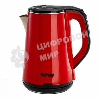 Чайник электрический ЯРОМИР ЯР-1059 пластик ДВОЙНАЯ СТЕНКА, красный: 1500 Вт, 1,8л(12)