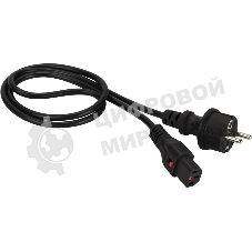 Шнур питания Lanmaster LAN-PP13L/SH-0.5-BK C13-Schuko проводник.:3x0.75мм2 0.5м 220В 10А черный