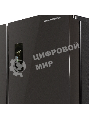 Холодильник Maunfeld MFF183NFSBE черная нержавеющая сталь трехкамерный инвертор 405л морозилка снизу