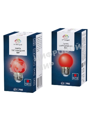 Лампа светодиодная Neon-night d-45 3 LED 1Вт шар E27 25лм 220В красный