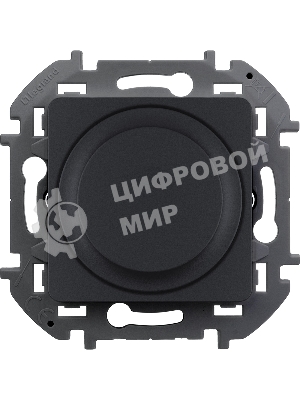 Светорегулятор поворотный Legrand без нейтрали, 300 Вт, антрацит