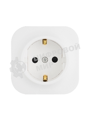 Розетка 1-м ОП Quteo 16А с заземл. белый Legrand 782211