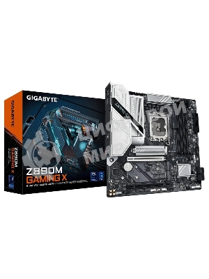 Материнская плата Gigabyte Z890M GAMING X, LGA 1851, Intel Z890, 4xDDR5, 4xSATA, 3xM.2, 1xPCIe 5.0 x16, 1xPCIe 4.0 x16, 1xHDMI, 2xDP, 1x 2.5Gb LAN, 2xUSB-A 2.0, 3xUSB-A 3.2 Gen 1, 3x3.5 мм, 7.1, mATX