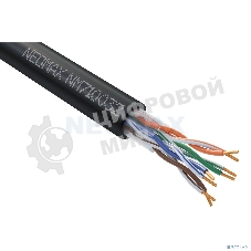 Кабель NEOMAX NM710032 U/UTP cat.5e 4x2x0.52, 24 AWG, медь, внешний, PE, 305м, черный