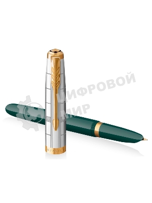 Ручка перьевая Parker 51 Premium (CW2169074) Forest Green GT, F, сталь нержавеющая, подарочная коробка