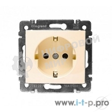 Розетка электрическая Valena с заземлением 2К+З/сл.кость (слоновая кость) Legrand 774320