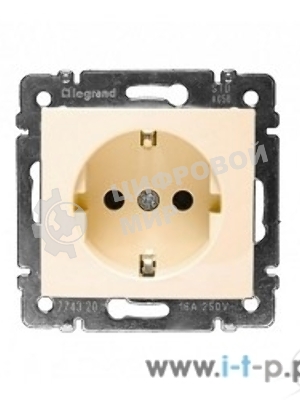Розетка электрическая Valena с заземлением 2К+З/сл.кость (слоновая кость) Legrand 774320