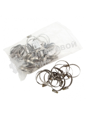 Хомуты Сибртех нержав. сталь, стандартное болтовое крепление 40-60 мм, ширина 9 мм, 50 шт.