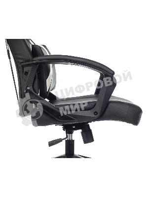 Кресло игровое Zombie DRIVER черный/белый, искусственная кожа, с подголов. крестовина пластик