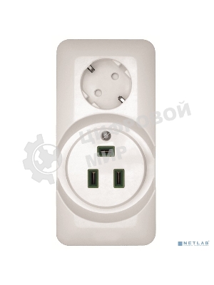 Розетка 2-ая для электроплит 32А+силовая 16А (в сборе)(опт.упак.) RA32-211R-B Schneider Electric ПРИМА О/У белый