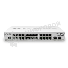 Коммутатор Mikrotik CRS326-24G-2S+IN with 800 MHz CPU, 512MB RAM, 24xGigabit LAN, 2xSFP+ cages, RouterOS L5 or SwitchOS (dual boot), desktop case, PSU