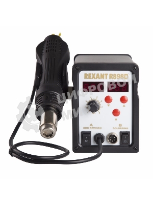 Паяльная станция Rexant, 2 в1: паяльник + термофен, с цифровым дисплеем, 150-500 °С