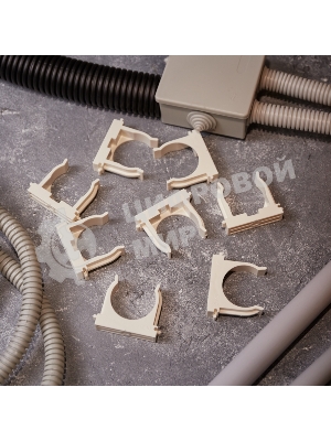 Крепеж-клипса для монтажного пистолета Rexant Ø 40 мм, белая (25 шт/уп)