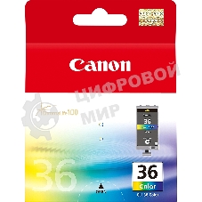 Картридж струйный CLI-36Color (1511B001) для Canon Mini Pixma 260, Цветной, 250 стр.