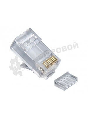 Вилка RJ-45 (8P8C) PLUG5UP-INSERT универсальная cat.5e со вставкой, контакты 30 микродюймов