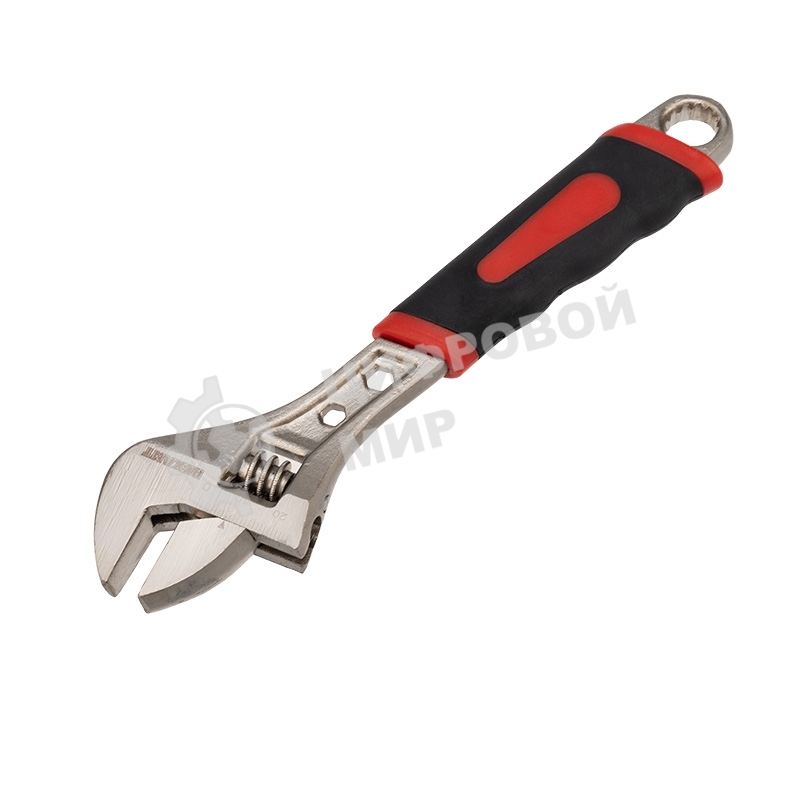 Разводной ключ Rexant 200 мм никелированный, двухкомпонентная рукоятка