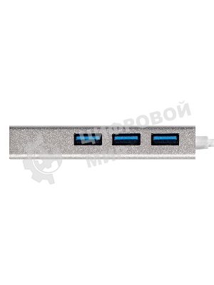 USB-концентратор ExeGate DUB-4 (кабель-адаптер USB3.0 --> 4xUSB3.0, Plug&Play, серебристый)
