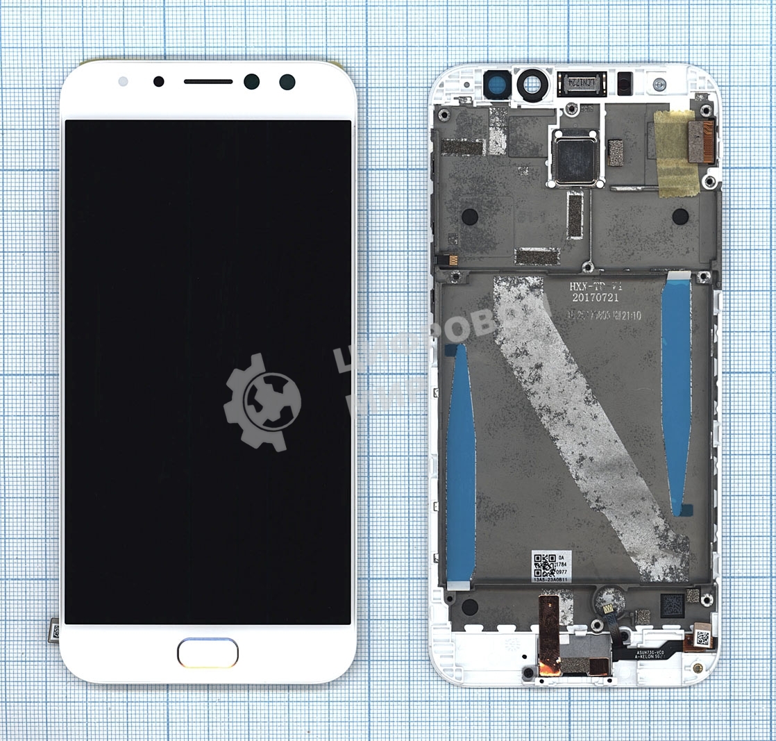 Дисплей для Asus Zenfone 4 Selfie Pro ZD552KL белый с рамкой