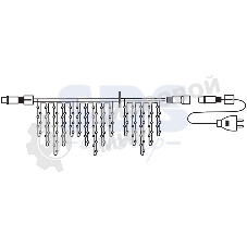 Гирлянда Neon-night Айсикл (бахрома) светодиодный, 5,6 х 0,9 м, с эффектом мерцания, БЕЛЫЙ провод 