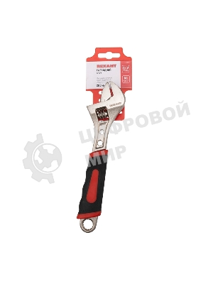 Разводной ключ Rexant 200 мм никелированный, двухкомпонентная рукоятка