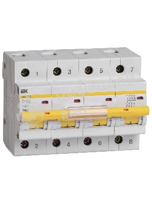 Выключатель автоматический модульный 4п C 100А 10кА ВА47-100 IEK MVA40-4-100-C