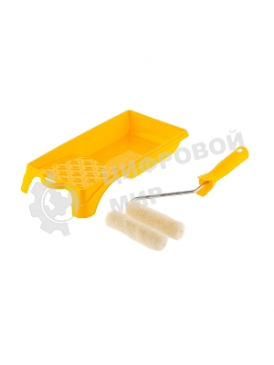 Малярный набор Сибртех для работ с лаками: кювета 150 мм х 290 мм и мини-валик 110 мм