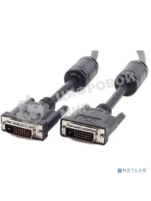 Кабель DVI-D dual link Cablexpert CC-DVI2L-BK-10, 25M/25M, 3.0м, CCS, черный, экран, феррит.кольца, пакет