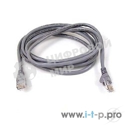 Патч-корд UTP, кат 5e, 3м с RJ45 серый