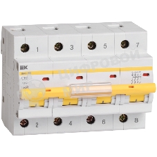 Выключатель автоматический модульный 4п C 100А 10кА ВА47-100 IEK MVA40-4-100-C