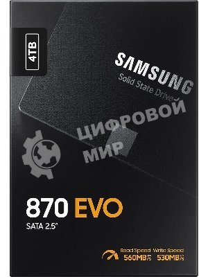 Накопитель SSD Samsung 870 EVO, 4TB, SATA III, 2.5