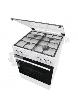 Плита газовая Gorenje GG6A11WF белый, конфорок 4 газовых, духовка 72 л, 60 см x 85 см x 60 см