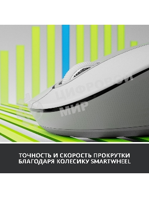 Мышь беспроводная Logitech Signature M650 белый, 4000 dpi, радиоканал, Bluetooth, USB, кнопки - 5