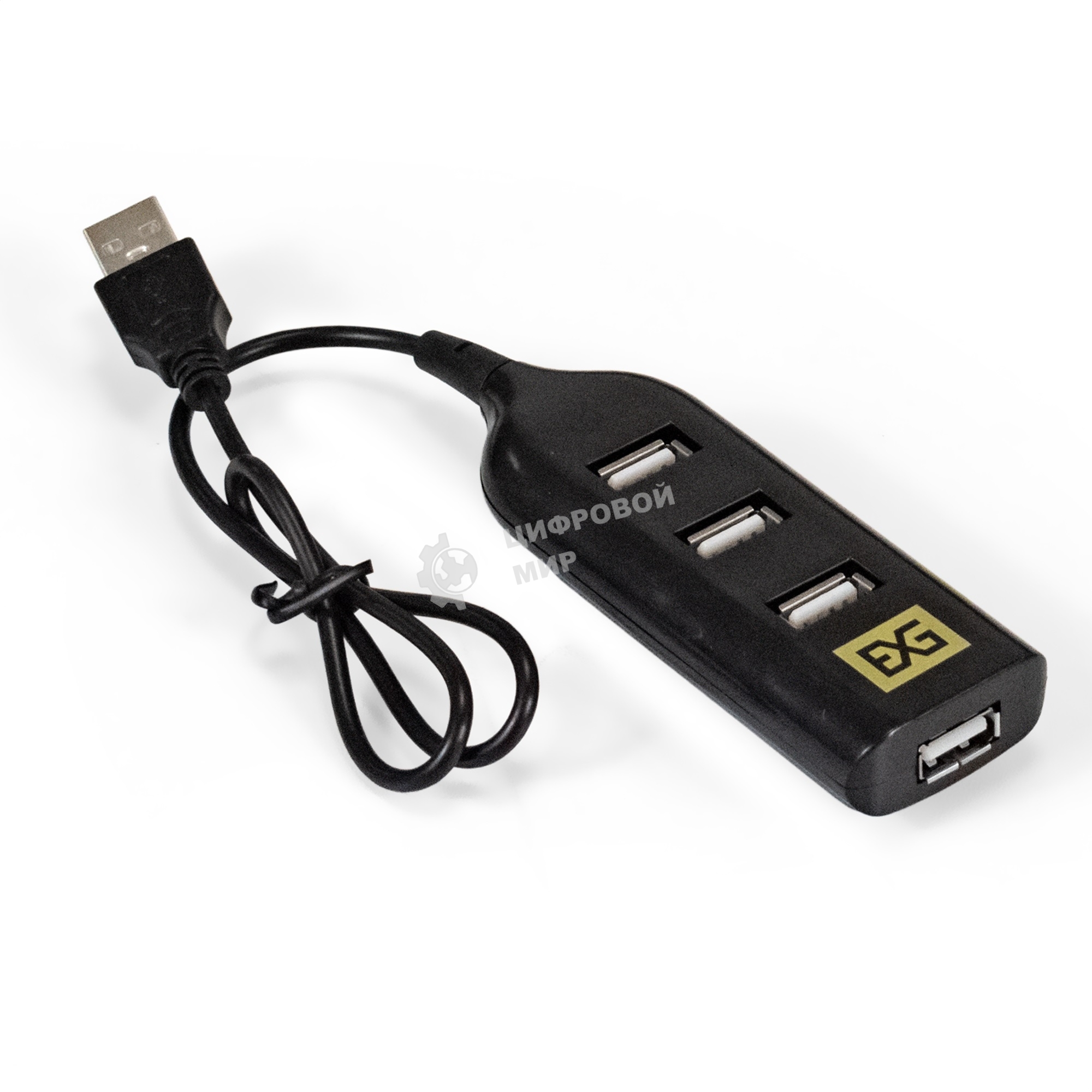USB-концентратор ExeGate EX293976RUS DUB-42 (кабель-адаптер USB2.0 --> 4xUSB2.0, Plug&Play, черный)