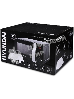 Микроволновая печь Hyundai HYM-M2061 черный, 20 л, 700 Вт, переключатели - кнопки, поворотный механизм