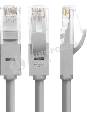 Патч-корд Greenconnect прямой 0.15m, UTP кат.5e, серый, позолоченные контакты, 24 AWG, литой, GCR-LNC03-0.15m, ethernet high speed 1 Гбит/с, RJ45, T568B Greenconnect Патч-корд прямой 0.15m, UTP кат.5e, серый, позолоченные контакты, 24 AWG, литой, GCR-LNC03-0.15m, ethernet high speed 1 Гбит/с, RJ45, T568B