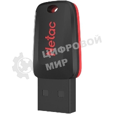 Флешка USB Netac U197 (NT03U197N-004G-20BK), 4Gb, USB 2.0, R/W 25/10, черный/красный