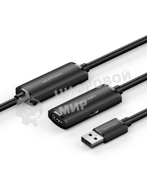 Активный кабель-удлинитель Vention USB 2.0 AM/AF с усилителем - 15м Черный