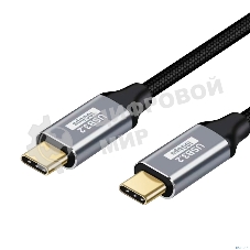 Кабель Bion USB Type-C - Type-C (CM/CM), 100W, USB 3.1 Gen2, 4K@60Hz, 10 Гбит/с, 3 м, тканевая оплетка, черный BXP-CCP-USBC3.1-CMCM-030M-B