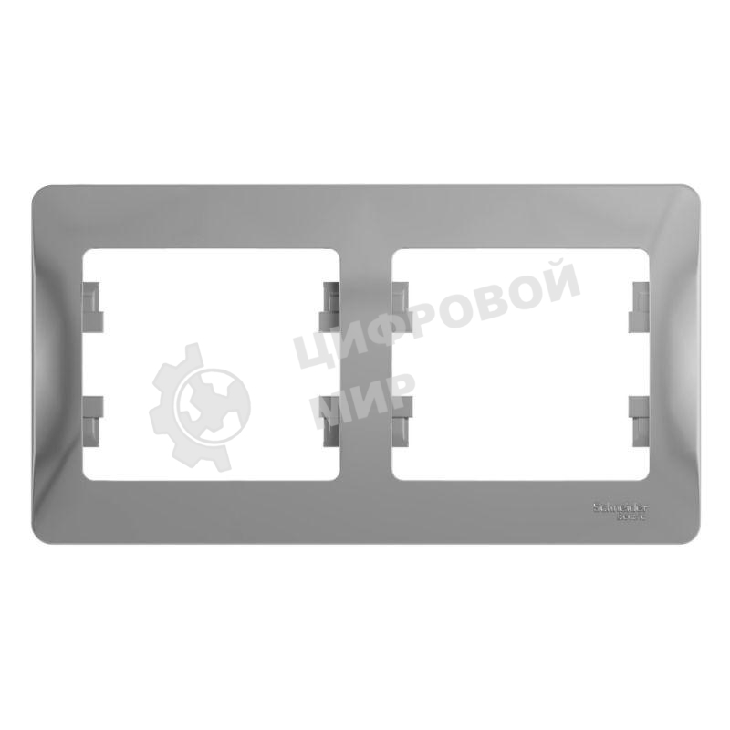 Рамка 2-м Glossa горизонт. алюм. SchE GSL000302