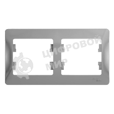 Рамка 2-м Glossa горизонт. алюм. SchE GSL000302