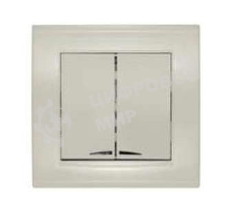 Выключатель 2-кл. СП Бриллиант 10А IP20 с подсветкой сл. кость Universal 7948639