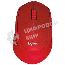 Мышь беспроводная Logitech M280 красный, 1000 dpi, радиоканал, USB, кнопки - 3