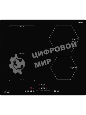 Индукционная варочная панель Monsher MHI 6016, индукция, инвертер, 60 см, 9 уровней мощности, бустер, Stop and Go, автоматическое отключение, таймер, индикатор остаточного тепла, сенсорное/слайдерное управление, черный