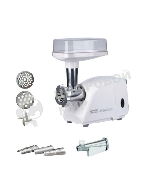 Мясорубка электрическая Аксион М14.04 белый, 600 Вт, 0.5 кг/мин, защита от перегрузки, насадки - 4